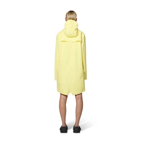 RAINS Long Jacket Unisex XS Straw Pastel Yellow Outdoor Raincoat Streetwear - Picture 2 of 3